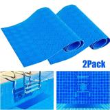 2 Rolls Pool Ladder Pad-Swimming Pool Step Mat with Non-Slip Texture-Protective Safety Ladder Pad for Above Ground Inground Pools Liner Stairs