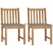 Dcenta Patio Chairs 2 pcs with Cushions Solid Teak Wood