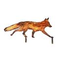 Rustic Metal Fox Garden Decoration Fox Iron Art Outdoor Plug-in Garden Ornament Rusty Metal Yard Art Lawn Patio Home Decor Sneaky Rustic Metal Fox Garden Decoration with Stakes