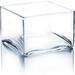 WGV Square Block Glass Vase Length 6 Height 4 Clear Planter Terrarium Floral Container For Wedding Party Event Home Office Decor 1 Piece