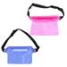 Waterproof Pouch 2Pcs Waterproof Pouches PVC Lightweight Adjustable Bags Snowproof Dirtproof Sandproof Case Bags for Beach Swimming Boating Fishing (Dark Blue+Rosy)