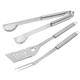 Betiyuaoe bbq tools BBQ barbecue clip fork Stainless Steel Three Piece Set With Handle Grill Fork Grill Spatula Grill Clip Outdoor Barbecue Supplies Grill Grill Tools Silver One Size