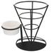 Stand Cone Basket French Fry Cone Basket Snack Serving Rack French Fries Stand with Sauce Cup for Home Restaurant ( Black )