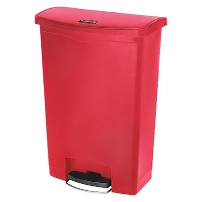 RUBBERMAID COMMERCIAL 1883570 24 gal Rectangular Trash Can, Red, 22 1/4 in Dia,