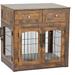 Dog Cage Furniture Wooden Dog Cage 3 Door Doghouse Indoor Doghouse Dog House Doghouse with Drawer Dog crate with Storage 36-inch Dog Kennel Dog Cage with Cushion Brown