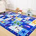 TWINNIS Kids Playmat Rugs ABC Educational Learning Area Rugs Carpet for Kids Playroom Classroom 4â€™x6 Blue