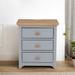 20 in. Scandinavian Style Solid Wood Nightstand with USB Charging Port and Three Drawers for Bedroom