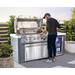 Mont Alpi MA805-AW Artwood 6-burner Stainless Steel Outdoor Kitchen Island With Access Doors + Refrigerator - N/A