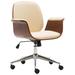 vidaXL Swivel Arm Chair Ergonomic Office Chair Bent Wood and Faux Leather