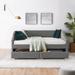 Daybed with Two Drawers Trundle Upholstered Tufted Sofa Bed