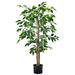 Artificial Ficus Trees with Realistic Leaves and Natural Trunk, Faux Ficus Tree with Sturdy Plastic Nursery Pot