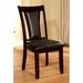 Set of 2 Side Chairs Dark Cherry and Solid wood Chair Padded Leatherette Upholstered Seat Kitchen Dining Room Furniture