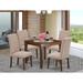 East West Furniture Dining Room Table Set Includes a Wooden Table and Linen Fabric Chairs, (Finish & Pieces Options)