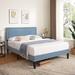 VECELO Queen Size Bed, Height Adjustable Upholstered Bed Frame with Headboard, 10 Color Options