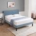 VECELO Queen Size Bed, Height Adjustable Upholstered Bed Frame with Headboard, 10 Color Options