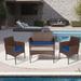 4 Person Outdoor Indoor Wicker Conversation Sets with Cusions and Side Table