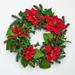 24" Poinsettia Wreath w/ Berries - Multicolor