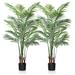 Artificial Areca Palm Plant 5 Feet Fake Palm Tree with 13 Leaves Faux Yellow Palm in Pot Modern Decoration Housewarming Gift