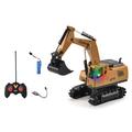 Huanledash Engineering Vehicle Toy Remote Control Hand Eye Coordination Rechargeable 1:20 Scale Tractor Backhoe Digger Toy with Light for Kids