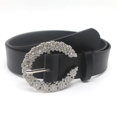 Cinture per le donne nuova cintura con fibbia a diamante a forma di C moda e accessori versatili per gonna in Denim piccole cinture per studenti di lusso 105CM