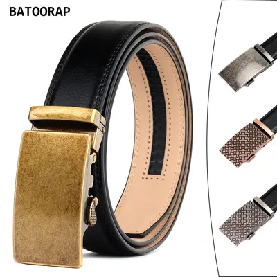 BATOORAP cintura di design per uomo accessori moda in vera pelle 3.5 CM larghezza cinturino per pantaloni cintura fibbia automatica maschile