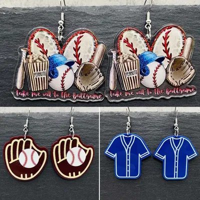 Moda sport orecchini acrilici fascino creativo amore guanti da Baseball abbigliamento orecchini per le donne orecchini gioco palla gioielli