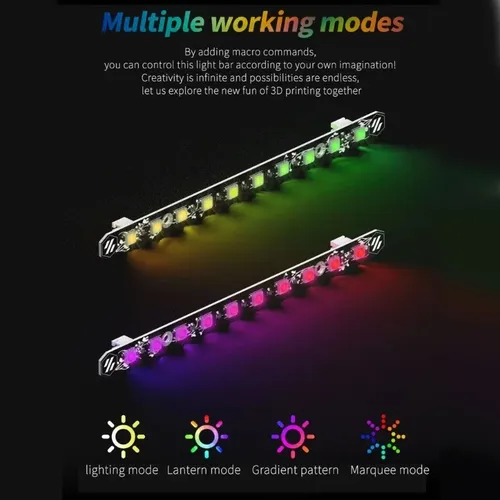 WS2812B-RGB LED-Leiste für Voron 0,1/0,2/2,4 5V RGB-LED-Leiste Multi-Modes-Farb-LED-Leistenleisten mit XH2.54 3P-Enden