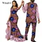 Mode Paar Kleidung afrikanischen Ankara Print Frauen Maxi lange Kleider und Männer Dashiki Anzug afrikanische Kleidung Liebhaber Outfit wyq567