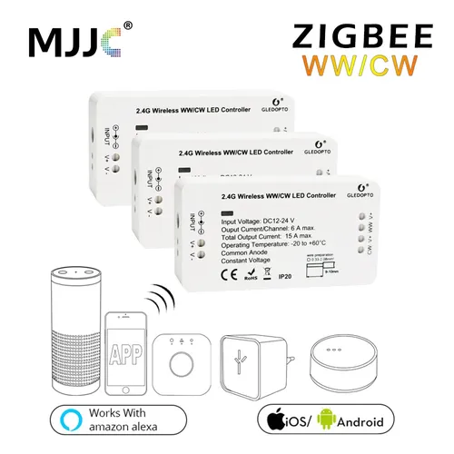 Zigbee LED Controller WW CW Zigbee Controller LED DC12V 24 v LED Streifen Controller Zll App Controller RGBW RGB