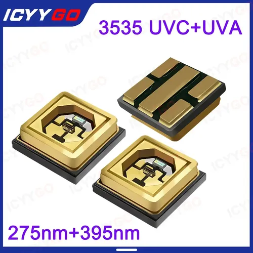 ICYYGO 10 Stück Deep UV 3535 keimtötende Lampe UVC+UVA Dualband 275 nm + 395 nm LED-UV-Sterilisations- und Desinfektionslampenperle