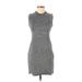 Alexander Wang Cocktail Dress - Mini High Neck Sleeveless: Silver Leopard Print Dresses - Women's Size X-Small