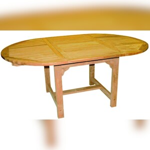 Lex Premium XL Teak Ausziehtisch oval Gartentisch Gartenmöbel Holztisch 120-180cm Image