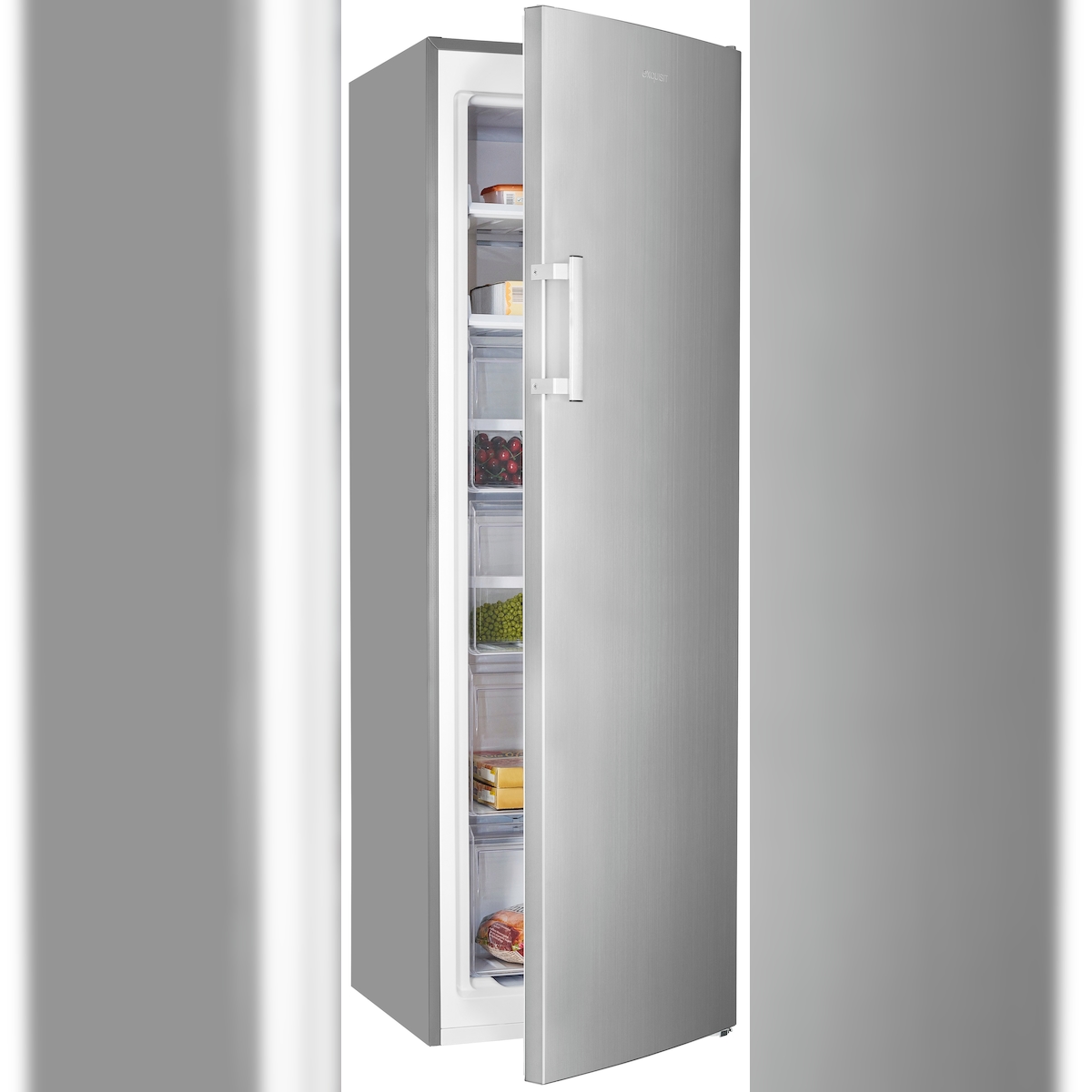 Exquisit Gefrierschrank GS271-NF-H-040D Inoxlook | No Frost | Nutzinhalt: 204 L | Temperaturregelung | Alarm Image