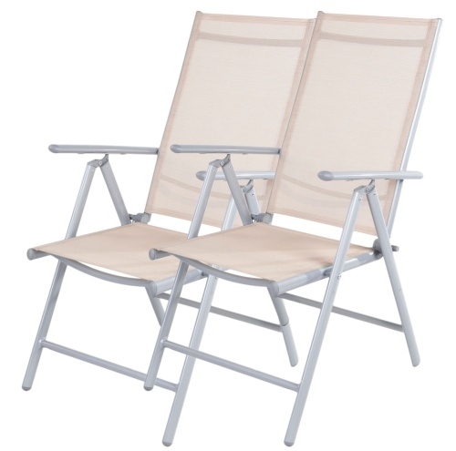 Lex 2er-Set Alu Klappsessel 7-fach verstellbar Gartenstuhl Liegesessel Gartenmöbel Image