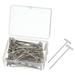 T Pins 200 Pack 2 Inch - Nickel Plated Steel Wire Wig T-pins with Plastic Box for Blocking Knitting (Silver)