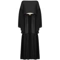 Women's Comely Chiffon Two Piece Beach Cover Up With Ruffles In Black M/L Antoninias