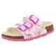 Hausschuh SUPERFIT "Fußbettpantolette WMS: Mittel" Gr. 32, rosa (weiß blumen) Kinder Schuhe