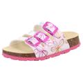 Hausschuh SUPERFIT "Fußbettpantolette WMS: Mittel" Gr. 37, rosa (weiß blumen) Kinder Schuhe