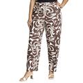 Plus Size Women's Straight Leg Trouser With Hem Slit by ELOQUII in Brush Stroke Swirl (Size 18)