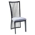 Athena Black Dining Chair, Wooden High Gloss Slatted Back with Grey Seat Pads