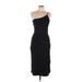 Shein Casual Dress - Midi One Shoulder Sleeveless: Black Print Dresses - Women's Size Large