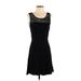 Ella Moss Casual Dress - Fit & Flare: Black Grid Dresses - Women's Size Small