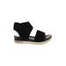 Eileen Fisher Sandals: Slip-on Platform Chic Black Print Shoes - Women's Size 7 - Open Toe