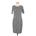 Lularoe Casual Dress - Sheath Scoop Neck Short sleeves: Gray Dresses - Women's Size Medium