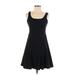 Ann Taylor LOFT Casual Dress - Mini Scoop Neck Sleeveless: Black Print Dresses - Women's Size 2 Petite