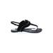 so Me Sandals: Black Solid Shoes - Women's Size 7 1/2 - Open Toe