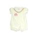 Baby B'gosh Short Sleeve Outfit: Ivory Print Tops - Size Newborn