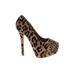 Steve Madden Heels: Pumps Platform Cocktail Party Tan Leopard Print Shoes - Women's Size 7 1/2 - Almond Toe
