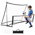 COSTWAY 6.6FT x 4FT Football Goal, 2-in-1 Portable Soccer Rebounder Net with Carrying Bag, Dual-side Football Practice Net for Adults, Teens & Kids