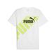 T-Shirt PUMA "PUMA POWER Graphic Herren" Gr. XS, weiß (white lime sheen green) Herren Shirts T-Shirts